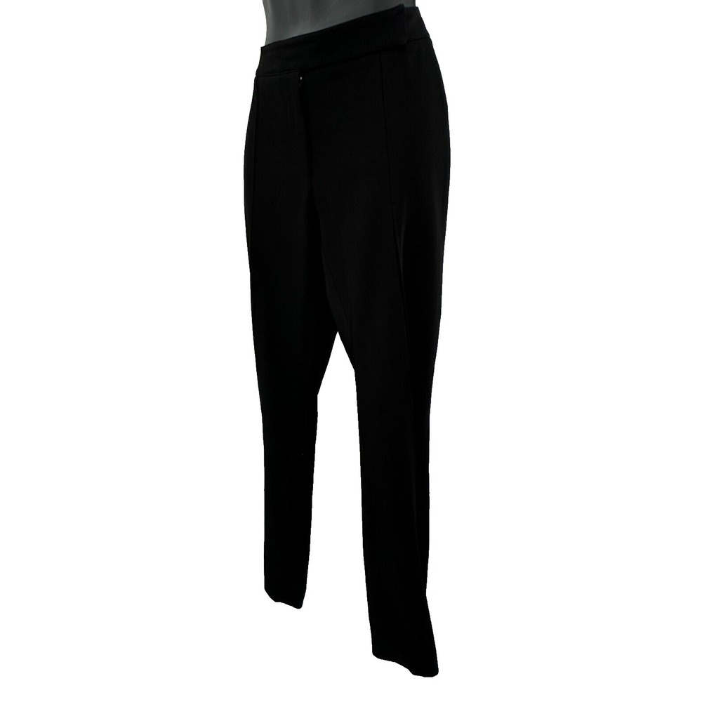 Cache Womens Modern Front Seam Straight Leg Dress Pants Size 4 Black Knit - Picture 4 of 10